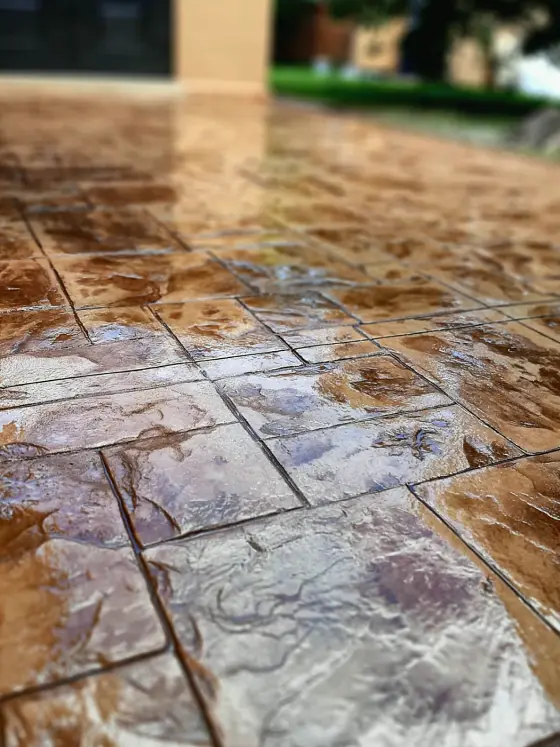 Stamped stone texture