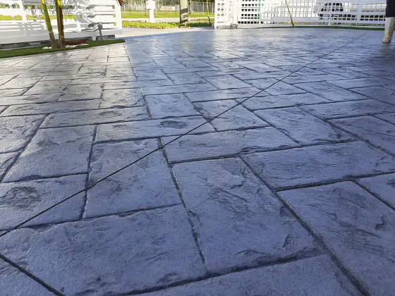 Large gray stamped stone pattern