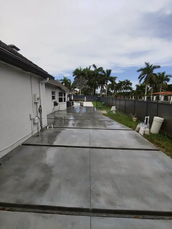Fresh pour — side-yard slabs
