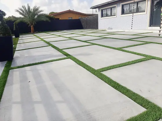 Large-format slab driveway