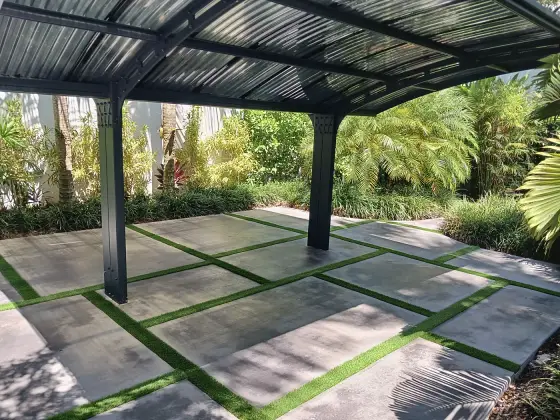 Modern carport slab pad
